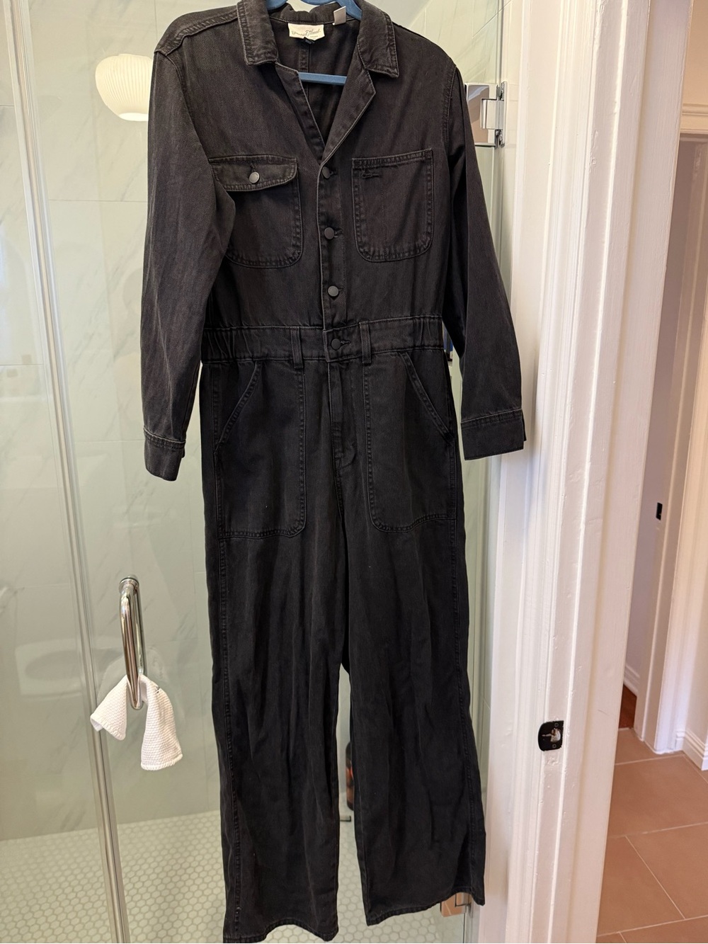 Universal Thread Black Denim Jumpsuit with Utility Details